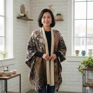 Soft surroundings Ruana Poncho knit sweater